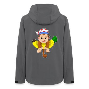 Affe Schlafen Nachtmütze - Frauen Recycelte Softshelljacke von Stanley/Stella - Anthrazit - Hinten - AI Model Female 172 light (172cm)