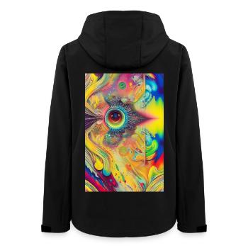 Abstract art - Women’s Recycled Softshell Jacket by Stanley/Stella - black - Back - AI Model Female 172 light (172cm)
