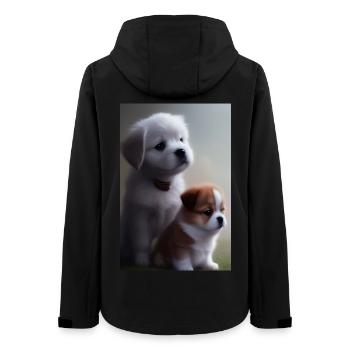 Baby Hund - Frauen Recycelte Softshelljacke von Stanley/Stella - Schwarz - Hinten - AI Model Female 172 light (172cm)