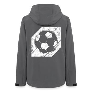Football Sketch - Women’s Recycled Softshell Jacket by Stanley/Stella - anthracite - Back - AI Model Female 172 light (172cm)