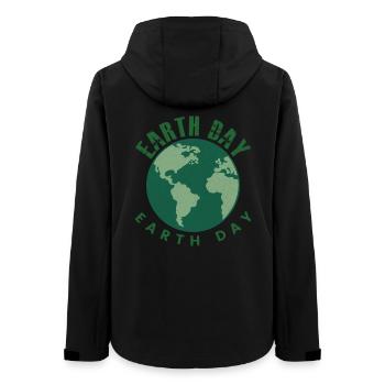 Earth Day Everyday Retro Environment - Frauen Recycelte Softshelljacke von Stanley/Stella - Schwarz - Hinten - AI Model Female 172 light (172cm)