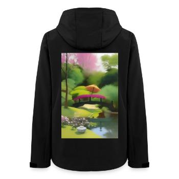 Jardin zen chinois - Veste softshell femme recyclée Stanley/Stella - noir - Dos - AI Model Female 172 light (172cm)