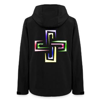 Neon Prism Frames abstraktes Logo - Frauen Recycelte Softshelljacke von Stanley/Stella - Schwarz - Hinten - AI Model Female 172 light (172cm)