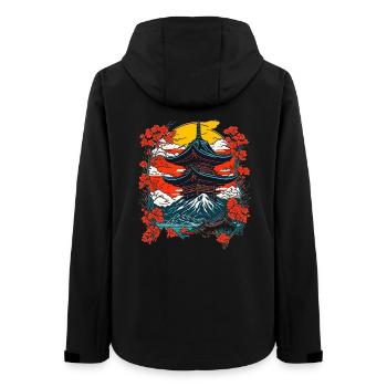 Traditional Japanese temple landscape - Women’s Recycled Softshell Jacket by Stanley/Stella - black - Back - AI Model Female 172 light (172cm)