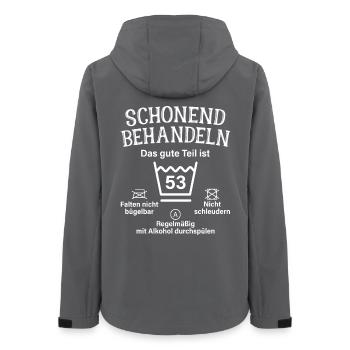 53. Geburtstag Schonend Behandeln 53 Teil Ist 53 - Frauen Recycelte Softshelljacke von Stanley/Stella - Anthrazit - Hinten - AI Model Female 172 light (172cm)