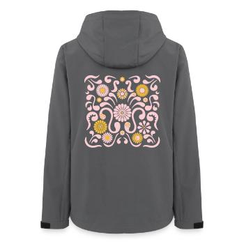Fête des fleurs L Rose et Jaune - Veste softshell femme recyclée Stanley/Stella - charbon - Dos - AI Model Female 172 light (172cm)