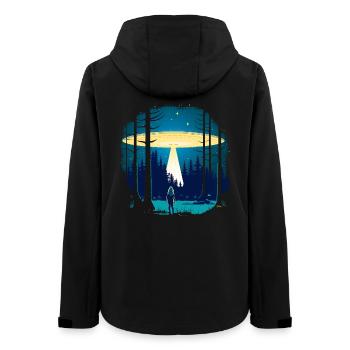 Fliegende Untertasse - Frauen Recycelte Softshelljacke von Stanley/Stella - Schwarz - Hinten - AI Model Female 172 light (172cm)