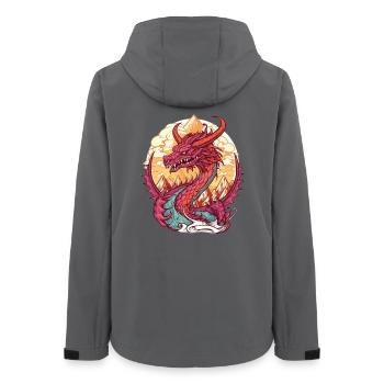 Vulkanischer Drachen Sonnenaufgang - Frauen Recycelte Softshelljacke von Stanley/Stella - Anthrazit - Hinten - AI Model Female 172 light (172cm)