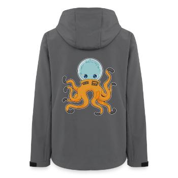 Krake Astronaut Weltraum - Frauen Recycelte Softshelljacke von Stanley/Stella - Anthrazit - Hinten - AI Model Female 172 light (172cm)