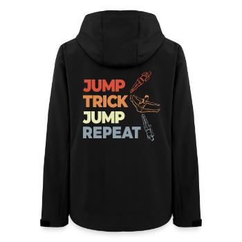Trampolinspringen Vintage Look - Frauen Recycelte Softshelljacke von Stanley/Stella - Schwarz - Hinten - AI Model Female 172 light (172cm)