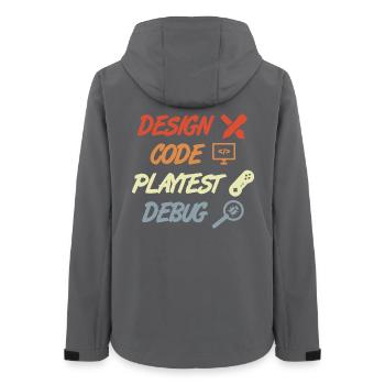 Game Development Process - Women’s Recycled Softshell Jacket by Stanley/Stella - anthracite - Back - AI Model Female 172 light (172cm)