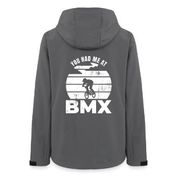 BMX Fahrer Spruch - Frauen Recycelte Softshelljacke von Stanley/Stella - Anthrazit - Hinten - AI Model Female 172 light (172cm)