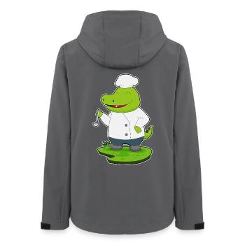 Krokodil Koch Kochlöffel Kochen - Frauen Recycelte Softshelljacke von Stanley/Stella - Anthrazit - Hinten - AI Model Female 172 light (172cm)