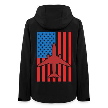 Avion Drapeau des États-Unis - Veste softshell femme recyclée Stanley/Stella - noir - Dos - AI Model Female 172 light (172cm)