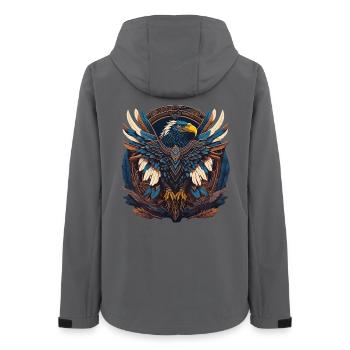 Native American Adler Indianer Falke Tier - Frauen Recycelte Softshelljacke von Stanley/Stella - Anthrazit - Hinten - AI Model Female 172 light (172cm)