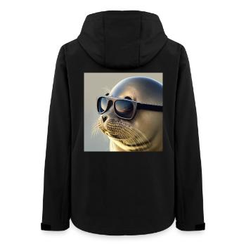 Scellé avec des lunettes de soleil - Veste softshell femme recyclée Stanley/Stella - noir - Dos - AI Model Female 172 light (172cm)
