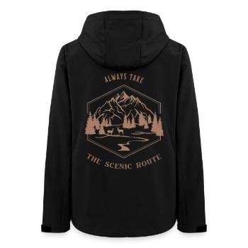 Prenez toujours la route panoramique - Amoureux de la nature - Veste softshell femme recyclée Stanley/Stella - noir - Dos - AI Model Female 172 light (172cm)