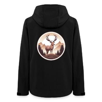 Deer Forest and Mountains - Women’s Recycled Softshell Jacket by Stanley/Stella - black - Back - AI Model Female 172 light (172cm)