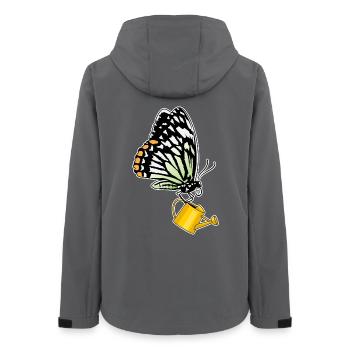 Butterfly watering can - Women’s Recycled Softshell Jacket by Stanley/Stella - anthracite - Back - AI Model Female 172 light (172cm)