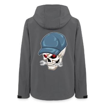 Skull Mechanic Wrench Workshop - Women’s Recycled Softshell Jacket by Stanley/Stella - anthracite - Back - AI Model Female 172 light (172cm)
