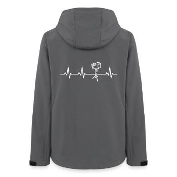 Stirring drum heartbeat - Women’s Recycled Softshell Jacket by Stanley/Stella - anthracite - Back - AI Model Female 172 light (172cm)