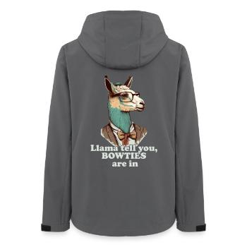 Les nœuds papillon sont en Lama - Veste softshell femme recyclée Stanley/Stella - charbon - Dos - AI Model Female 172 light (172cm)