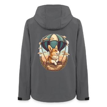 Verträumter Hund im Heissluftballon - Frauen Recycelte Softshelljacke von Stanley/Stella - Anthrazit - Hinten - AI Model Female 172 light (172cm)