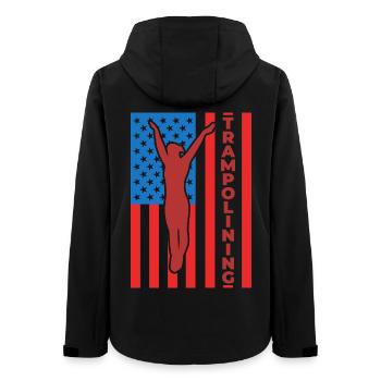 Trampoline Jumping July 4 USA - Women’s Recycled Softshell Jacket by Stanley/Stella - black - Back - AI Model Female 172 light (172cm)