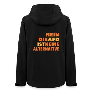 NEIN DIE AFD IST KEINE ALTERNATIVE - Frauen Recycelte Softshelljacke von Stanley/Stella - Schwarz - Hinten - AI Model Female 172 light (172cm)