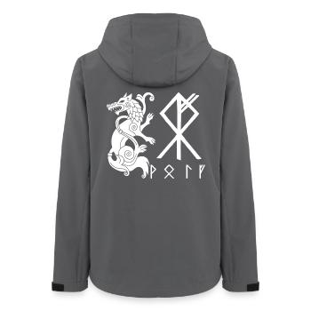 Weißer Wolf Fenrir - Frauen Recycelte Softshelljacke von Stanley/Stella - Anthrazit - Hinten - AI Model Female 172 light (172cm)