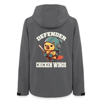 Küken in Ritterrüstung chicken wings - Frauen Recycelte Softshelljacke von Stanley/Stella - Anthrazit - Hinten - AI Model Female 172 light (172cm)
