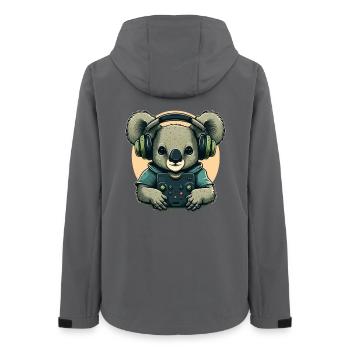 Koala bear with Walkman - Women’s Recycled Softshell Jacket by Stanley/Stella - anthracite - Back - AI Model Female 172 light (172cm)