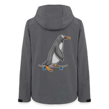 Pinguin Skater Skateboard - Frauen Recycelte Softshelljacke von Stanley/Stella - Anthrazit - Hinten - AI Model Female 172 light (172cm)