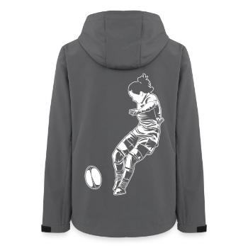 Rugby Player Girls - Women’s Recycled Softshell Jacket by Stanley/Stella - anthracite - Back - AI Model Female 172 light (172cm)