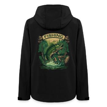 Big fish on the hook - Women’s Recycled Softshell Jacket by Stanley/Stella - black - Back - AI Model Female 172 light (172cm)