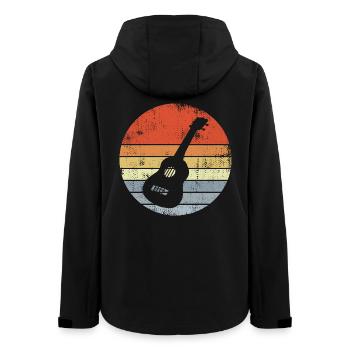 Croquis de ukulélé vintage - Veste softshell femme recyclée Stanley/Stella - noir - Dos - AI Model Female 172 light (172cm)
