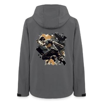 Parkour runners in the city - Women’s Recycled Softshell Jacket by Stanley/Stella - anthracite - Back - AI Model Female 172 light (172cm)