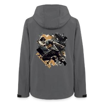 Parkour runners with lettering - Women’s Recycled Softshell Jacket by Stanley/Stella - anthracite - Back - AI Model Female 172 light (172cm)