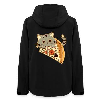 Pizza with cat - Women’s Recycled Softshell Jacket by Stanley/Stella - black - Back - AI Model Female 172 light (172cm)