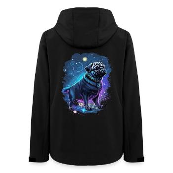 mythical pug dog - Women’s Recycled Softshell Jacket by Stanley/Stella - black - Back - AI Model Female 172 light (172cm)