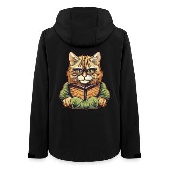 Cat with book - Women’s Recycled Softshell Jacket by Stanley/Stella - black - Back - AI Model Female 172 light (172cm)