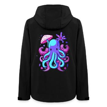Octo Jelly Octopus Sea Creature - Women’s Recycled Softshell Jacket by Stanley/Stella - black - Back - AI Model Female 172 light (172cm)