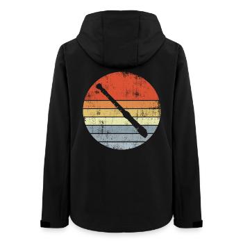 Vintage Flute Drawing - Women’s Recycled Softshell Jacket by Stanley/Stella - black - Back - AI Model Female 172 light (172cm)