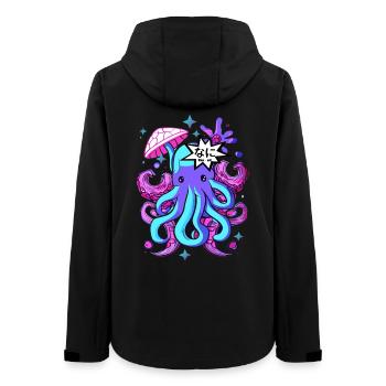 kawaii octopus otaku octopus squid - Women’s Recycled Softshell Jacket by Stanley/Stella - black - Back - AI Model Female 172 light (172cm)