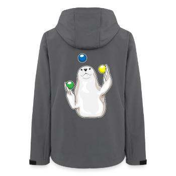 Seehund Jongleur Jonglieren - Frauen Recycelte Softshelljacke von Stanley/Stella - Anthrazit - Hinten - AI Model Female 172 light (172cm)