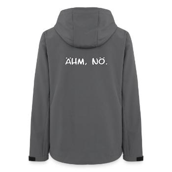 Ähm, Nö. design - witziger Spruch - Frauen Recycelte Softshelljacke von Stanley/Stella - Anthrazit - Hinten - AI Model Female 172 light (172cm)