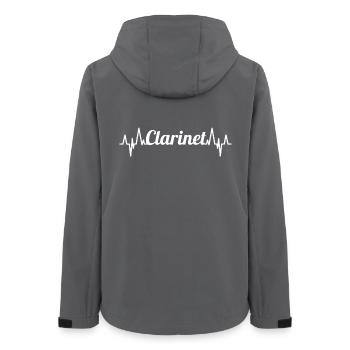 Klarinette Herzschlag Herzlinie - Frauen Recycelte Softshelljacke von Stanley/Stella - Anthrazit - Hinten - AI Model Female 172 light (172cm)