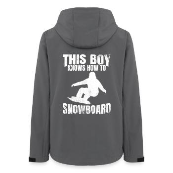 Snowboarding Junge - Frauen Recycelte Softshelljacke von Stanley/Stella - Anthrazit - Hinten - AI Model Female 172 light (172cm)