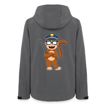 Affe Polizist Schlagstock Polizei - Frauen Recycelte Softshelljacke von Stanley/Stella - Anthrazit - Hinten - AI Model Female 172 light (172cm)