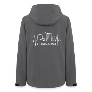 Singapur Skyline Herzschlag Asien I Love Singapore - Frauen Recycelte Softshelljacke von Stanley/Stella - Anthrazit - Hinten - AI Model Female 172 light (172cm)